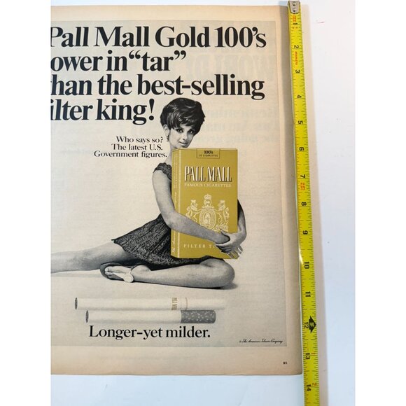 Vintage 1969 Pall Mall Gold Cigarette Tobacco Advertisement Print Ad - Picture 2 of 3